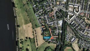 Eine Google Earth Karte vom Tatort im Norden von Düsseldorf.