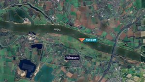 Google Earth Karte: Die Waal fließt durch den niederländischen Ort Winssen. Dort wurde die Frauenleiche angeschwemmt.