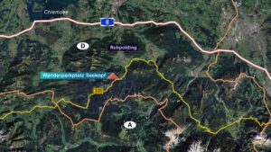 Eine Google Earth-Karte zeigt den Fundort der Babyleiche an der Bundesstraße B 305.