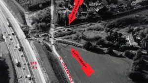 Eine Luftaufnahme des Fundorts aus dem Jahr 1991.