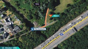 Karte der Umgebung des Fundorts der Leiche