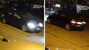 Ein verdächtiger, dunkler Wagen auf den Bildern einer Überwachungskamera.