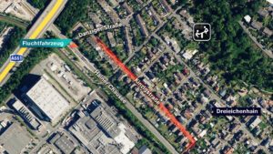 Karte der Umgebung des Tatorts in Dreieich.