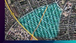 Übersichtskarte. Der „Grütlohner Weg“ in Borken – hier spielte sich die Tat ab.