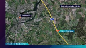 Satellitenkarte des Rastplatzes Ohe West an der A7