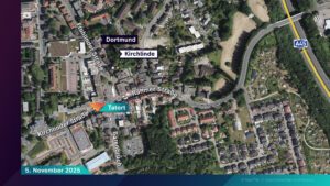 Karte des Tatorts in Dortmund-Kirchlinde.