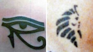 Auffällige Tattoos, die Jutta Schulz trug.