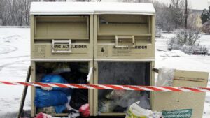 Der Container in Schwarzenberg, in dem das erste tote Baby lag.